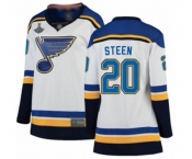 Women's St. Louis Blues #20 Alexander Steen Fanatics Branded White Away Breakaway 2019 Stanley Cup Champions Hockey Jersey