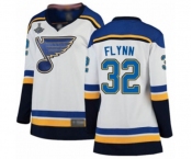 Women's St. Louis Blues #32 Brian Flynn Fanatics Branded White Away Breakaway 2019 Stanley Cup Champions Hockey