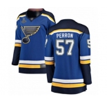 Women's St. Louis Blues #57 David Perron Fanatics Branded Royal Blue Home Breakaway 2019 Stanley Cup Champions Hockey Jer