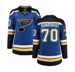 Women's St. Louis Blues #70 Oskar Sundqvist Fanatics Branded Royal Blue Home Breakaway 2019 Stanley Cup Champions Hockey Jersey
