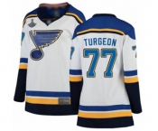 Women's St. Louis Blues #77 Pierre Turgeon Fanatics Branded White Away Breakaway 2019 Stanley Cup Champions Hockey Jersey