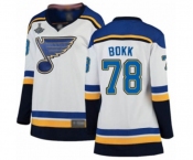 Women's St. Louis Blues #78 Dominik Bokk Fanatics Branded White Away Breakaway 2019 Stanley Cup Champions Hockey Jersey
