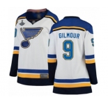 Women's St. Louis Blues #9 Doug Gilmour Fanatics Branded White Away Breakaway 2019 Stanley Cup Champions Hockey Jersey