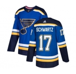 Youth Adidas St. Louis Blues #17 Jaden Schwartz Premier Royal Blue Home NHL Jersey