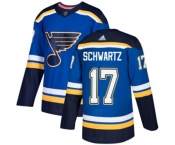 Youth Adidas St. Louis Blues #17 Jaden Schwartz Premier Royal Blue Home NHL Jersey