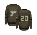 Youth Adidas St. Louis Blues #20 Alexander Steen Green Salute to Service Stitched NHL Jerse