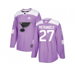 Youth Adidas St. Louis Blues #27 Alex Pietrangelo Purple Authentic Fights Cancer Stitched NHL Jersey
