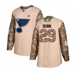 Youth Adidas St. Louis Blues #29 Vince Dunn Authentic Camo Veterans Day Practice NHL Jersey