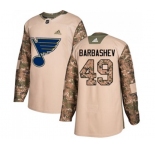 Youth Adidas St. Louis Blues #49 Ivan Barbashev Authentic Camo Veterans Day Practice NHL Jersey