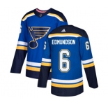 Youth Adidas St. Louis Blues #6 Joel Edmundson Authentic Royal Blue Home NHL Jersey