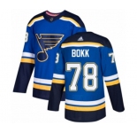 Youth Adidas St. Louis Blues #78 Dominik Bokk Authentic Royal Blue Home NHL Jersey