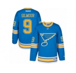 Youth Reebok St. Louis Blues #9 Doug Gilmour Authentic Blue 2017 Winter Classic NHL Jersey