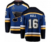 Youth St. Louis Blues #16 Brett Hull Fanatics Branded Royal Blue Home Breakaway 2019 Stanley Cup Champions Hockey Jersey