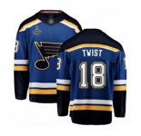 Youth St. Louis Blues #18 Tony Twist Fanatics Branded Royal Blue Home Breakaway 2019 Stanley Cup Champions Hockey Jersey