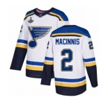 Youth St. Louis Blues #2 Al Macinnis Authentic White Away 2019 Stanley Cup Champions Hockey Jersey