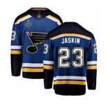 Youth St. Louis Blues #23 Dmitrij Jaskin Fanatics Branded Royal Blue Home Breakaway 2019 Stanley Cup Champions Hockey Jersey