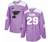 Youth St. Louis Blues #29 Vince Dunn Authentic Purple Fights Cancer Practice 2019 Stanley Cup Champions Hockey Jersey