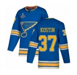 Youth St. Louis Blues #37 Klim Kostin Authentic Navy Blue Alternate 2019 Stanley Cup Champions Hockey Jersey