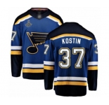 Youth St. Louis Blues #37 Klim Kostin Fanatics Branded Royal Blue Home Breakaway 2019 Stanley Cup Champions Hockey Jersey