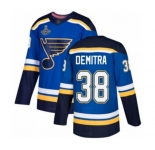 Youth St. Louis Blues #38 Pavol Demitra Authentic Royal Blue Home 2019 Stanley Cup Champions Hockey Jersey