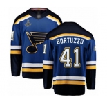 Youth St. Louis Blues #41 Robert Bortuzzo Fanatics Branded Royal Blue Home Breakaway 2019 Stanley Cup Champions Hockey Jersey