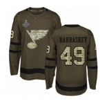 Youth St. Louis Blues #49 Ivan Barbashev Authentic Green Salute to Service 2019 Stanley Cup Champions Hockey Jersey