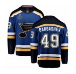 Youth St. Louis Blues #49 Ivan Barbashev Fanatics Branded Royal Blue Home Breakaway 2019 Stanley Cup Champions Hockey Jersey
