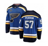 Youth St. Louis Blues #57 David Perron Fanatics Branded Royal Blue Home Breakaway 2019 Stanley Cup Champions Hockey Jersey