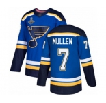 Youth St. Louis Blues #7 Joe Mullen Authentic Royal Blue Home 2019 Stanley Cup Champions Hockey Jersey