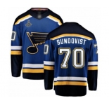 Youth St. Louis Blues #70 Oskar Sundqvist Fanatics Branded Royal Blue Home Breakaway 2019 Stanley Cup Champions Hockey Jersey