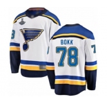 Youth St. Louis Blues #78 Dominik Bokk Fanatics Branded White Away Breakaway 2019 Stanley Cup Champions Hockey Jersey