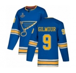 Youth St. Louis Blues #9 Doug Gilmour Authentic Navy Blue Alternate 2019 Stanley Cup Champions Hockey Jersey