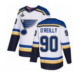 Youth St. Louis Blues #90 Ryan O'Reilly Authentic White Away 2019 Stanley Cup Champions Hockey Jersey