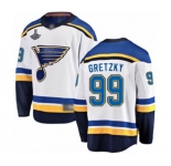 Youth St. Louis Blues #99 Wayne Gretzky Fanatics Branded White Away Breakaway 2019 Stanley Cup Champions Hockey Jersey