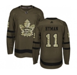 Adidas Toronto Maple Leafs #11 Zach Hyman Authentic Green Salute to Service NHL Jersey