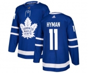 Adidas Toronto Maple Leafs #11 Zach Hyman Authentic Royal Blue Home NHL Jersey