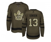 Adidas Toronto Maple Leafs #13 Mats Sundin Green Salute to Service Stitched NHL Jersey