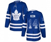 Adidas Toronto Maple Leafs #14 Dave Keon Authentic Blue Drift Fashion NHL Jersey