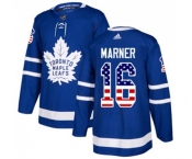 Adidas Toronto Maple Leafs #16 Mitchell Marner Authentic Royal Blue USA Flag Fashion NHL Jersey