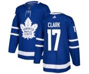 Adidas Toronto Maple Leafs #17 Wendel Clark Premier Royal Blue Home NHL Jersey