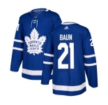 Adidas Toronto Maple Leafs #21 Bobby Baun Authentic Royal Blue Home NHL Jersey