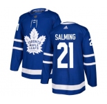 Adidas Toronto Maple Leafs #21 Borje Salming Authentic Royal Blue Home NHL Jersey
