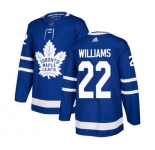 Adidas Toronto Maple Leafs #22 Tiger Williams Premier Royal Blue Home NHL Jersey