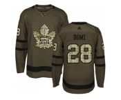 Adidas Toronto Maple Leafs #28 Tie Domi Green Salute to Service Stitched NHL Jersey