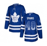 Adidas Toronto Maple Leafs #40 Garret Sparks Authentic Blue Drift Fashion NHL Jersey
