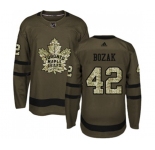 Adidas Toronto Maple Leafs #42 Tyler Bozak Authentic Green Salute to Service NHL Jersey