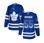 Adidas Toronto Maple Leafs #55 Andreas Borgman Authentic Blue Drift Fashion NHL Jersey