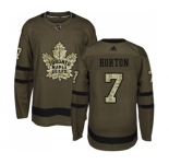 Adidas Toronto Maple Leafs #7 Tim Horton Authentic Green Salute to Service NHL Jersey