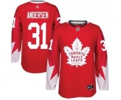 Maple Leafs #31 Frederik Andersen Red Team Canada Stitched Hockey Jersey