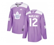 Men Adidas Toronto Maple Leafs #12 Patrick Marleau Purple Authentic Fights Cancer Stitched NHL Jersey